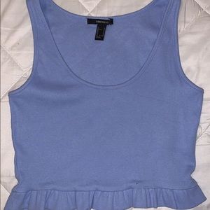 Blue tank top ruffled bottom